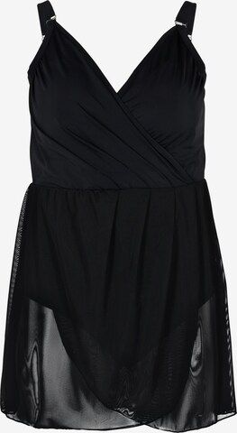 juoda Swim by Zizzi Maudymosi kostiumėlis-suknelė 'Delta': priekis