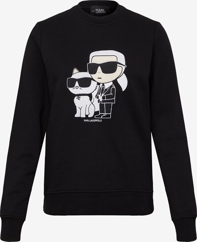 Karl Lagerfeld Sweatshirt 'Ikonik 2.0' em creme / preto / branco, Vista do produto