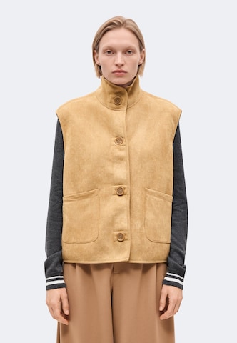 Karo Kauer Weste in Beige: Vorderseite