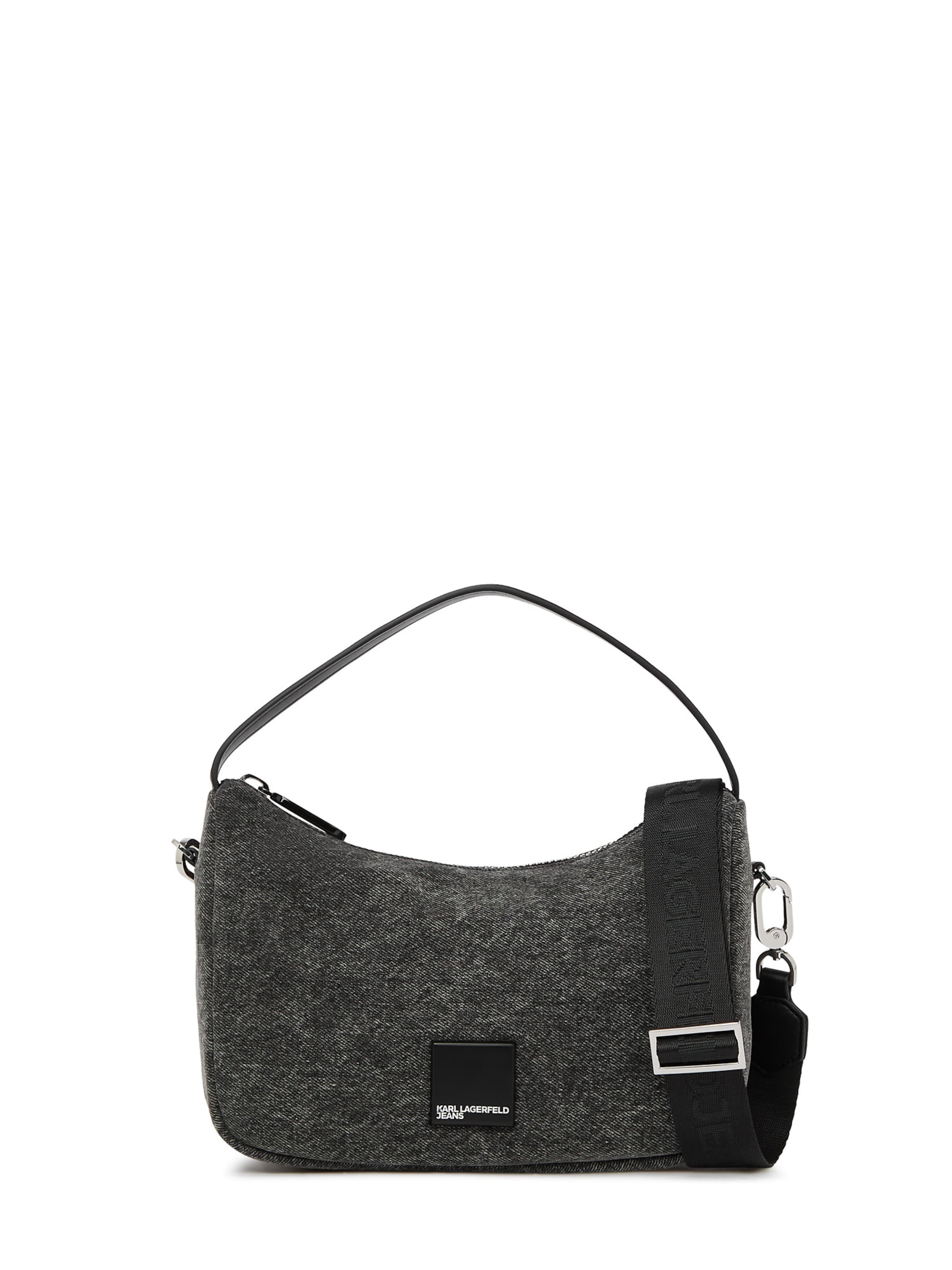 KARL LAGERFELD JEANS Torba za čez ramo | črn denim barva, Prikaz izdelka