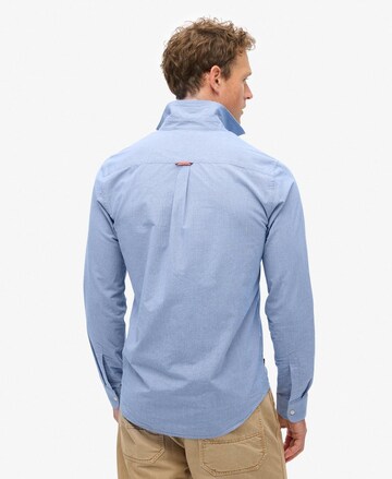 Superdry Slim fit Overhemd in Blauw