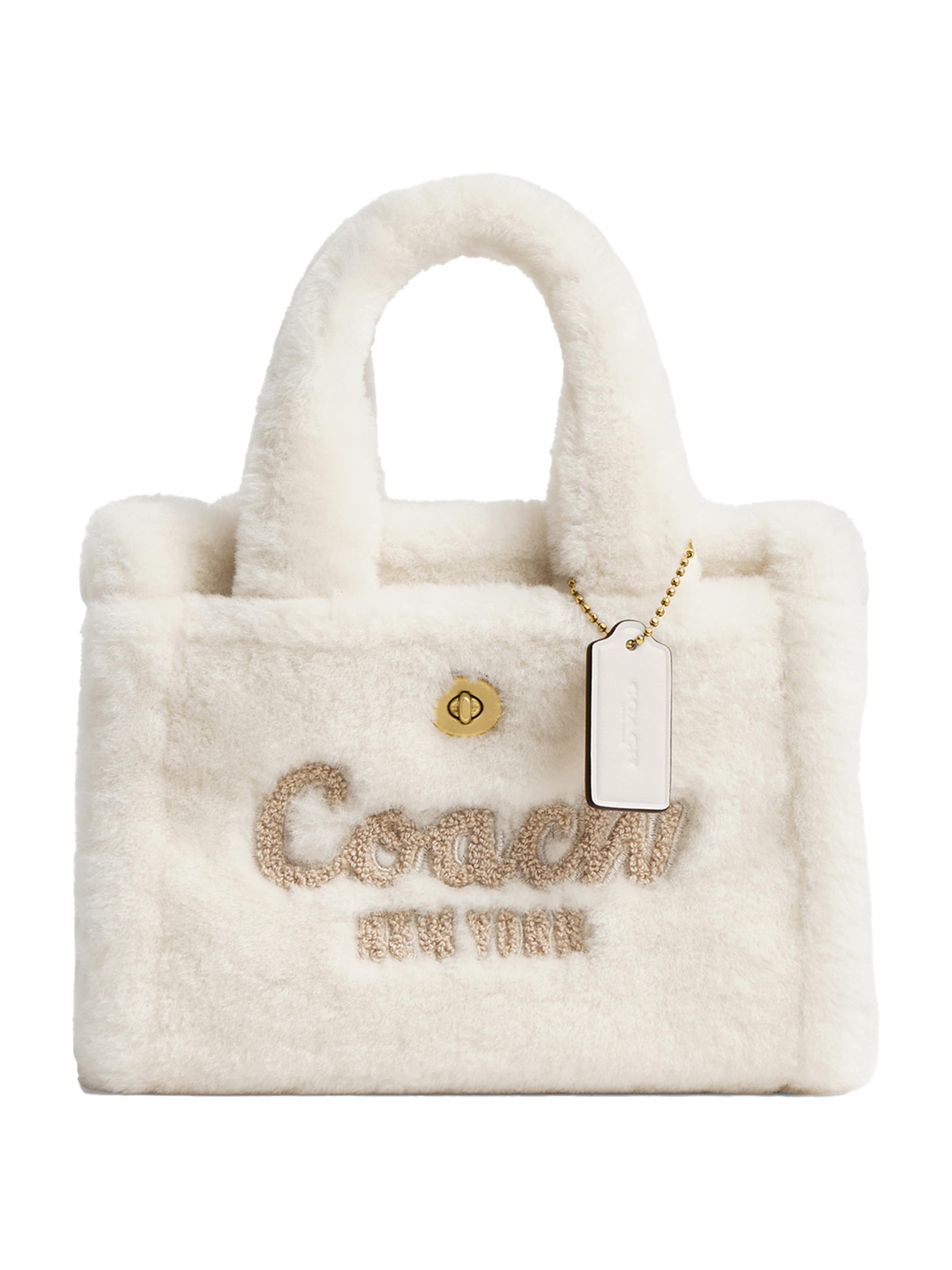 Borsa a mano di COACH in beige: frontale