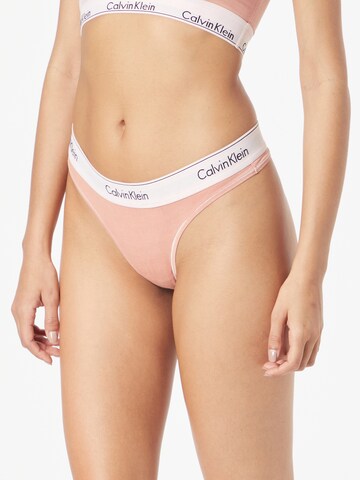 Calvin Klein Underwear Thong in Orange: front