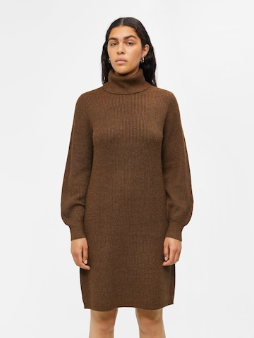 OBJECT Knitted dress 'Malena' in Brown: front
