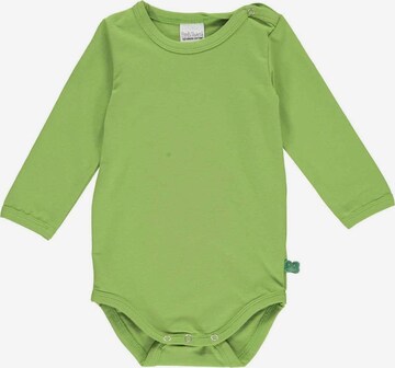 Barboteuse / body 'Langarm' Fred's World by GREEN COTTON en vert : devant