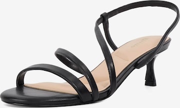 Sandales à lanières Dune LONDON en noir : devant