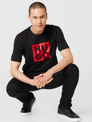 HUGO Red T-Shirt 'Daltor' in Schwarz