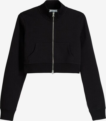 Bershka Sweatjacke in Schwarz: predná strana