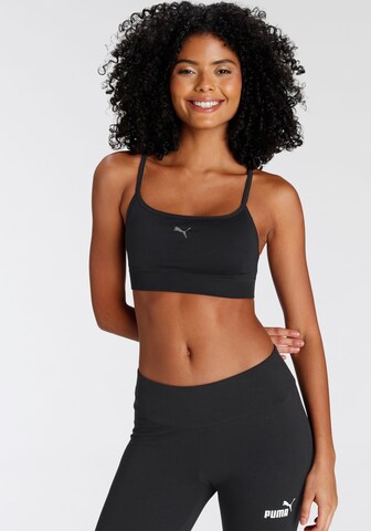 PUMA Bustier Sports-BH i sort: forside