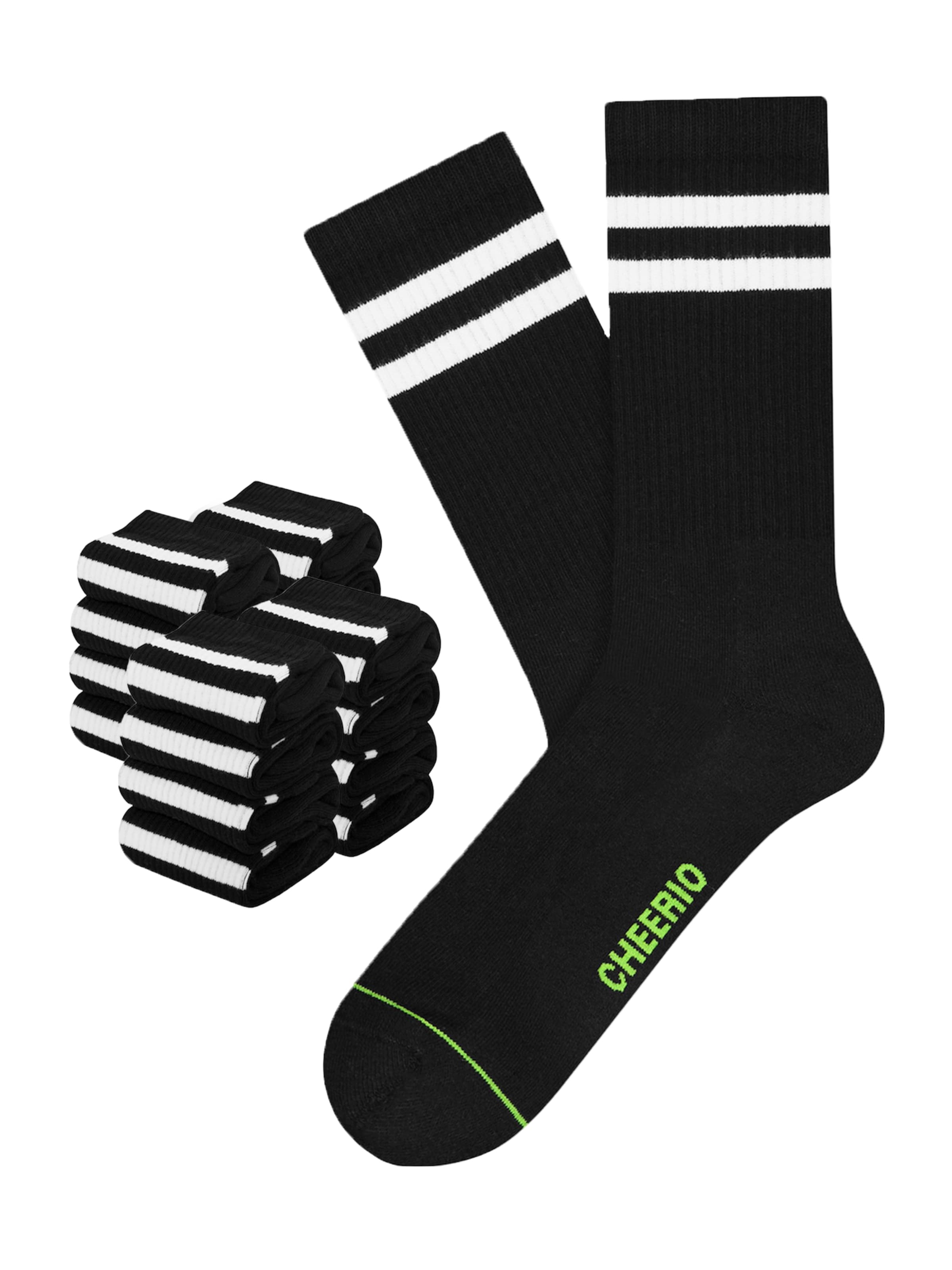 CHEERIO* Chaussettes en citron vert / noir / blanc, Vue avec produit
