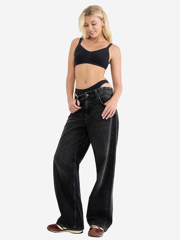 SLOGGI Bralette Bra ' Blue ZERO Feel Air ' in Black