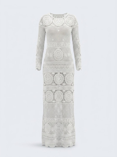 Miss June Dress 'Robe Longue Birkin' in 36-38 in White, Item view
