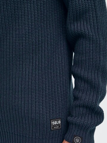 !Solid Gebreid vest 'Arno' in Blauw