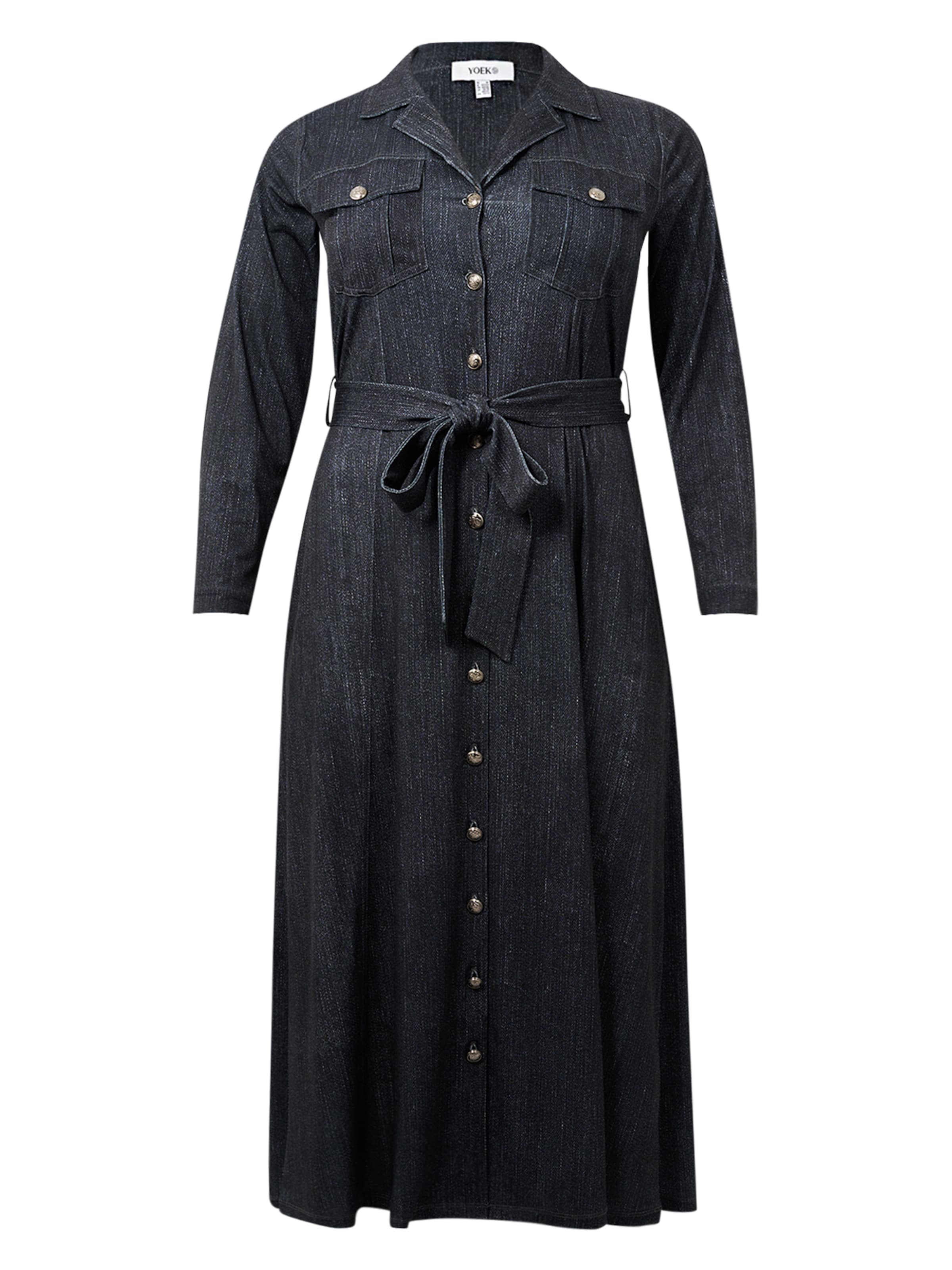 YOEK Jurk in Zwart: voorkant