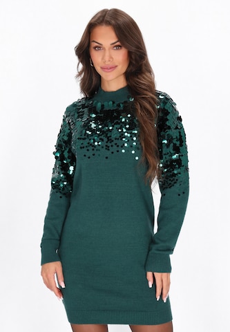 faina Knit dress in Green: front