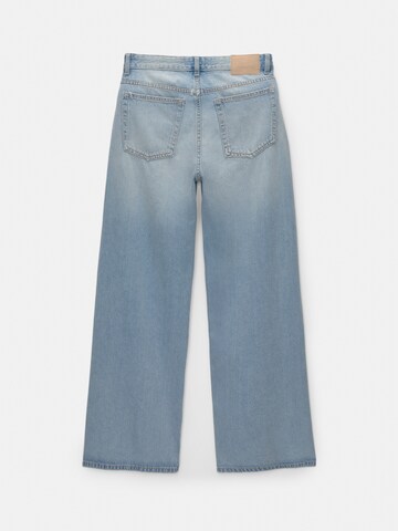 Pull&Bear Wide leg Jeans i blå
