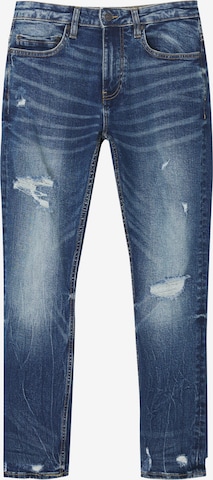 Coupe slim Jean Pull&Bear en bleu : devant