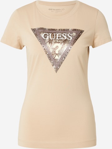 GUESS - Camiseta en beige: frente