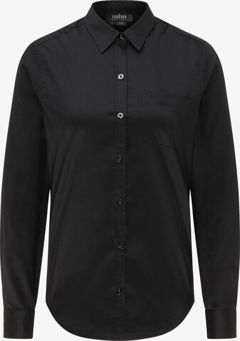 usha BLACK LABEL Blouse in Zwart: voorkant