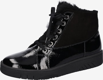 WALDLÄUFER Lace-Up Ankle Boots in Black: front