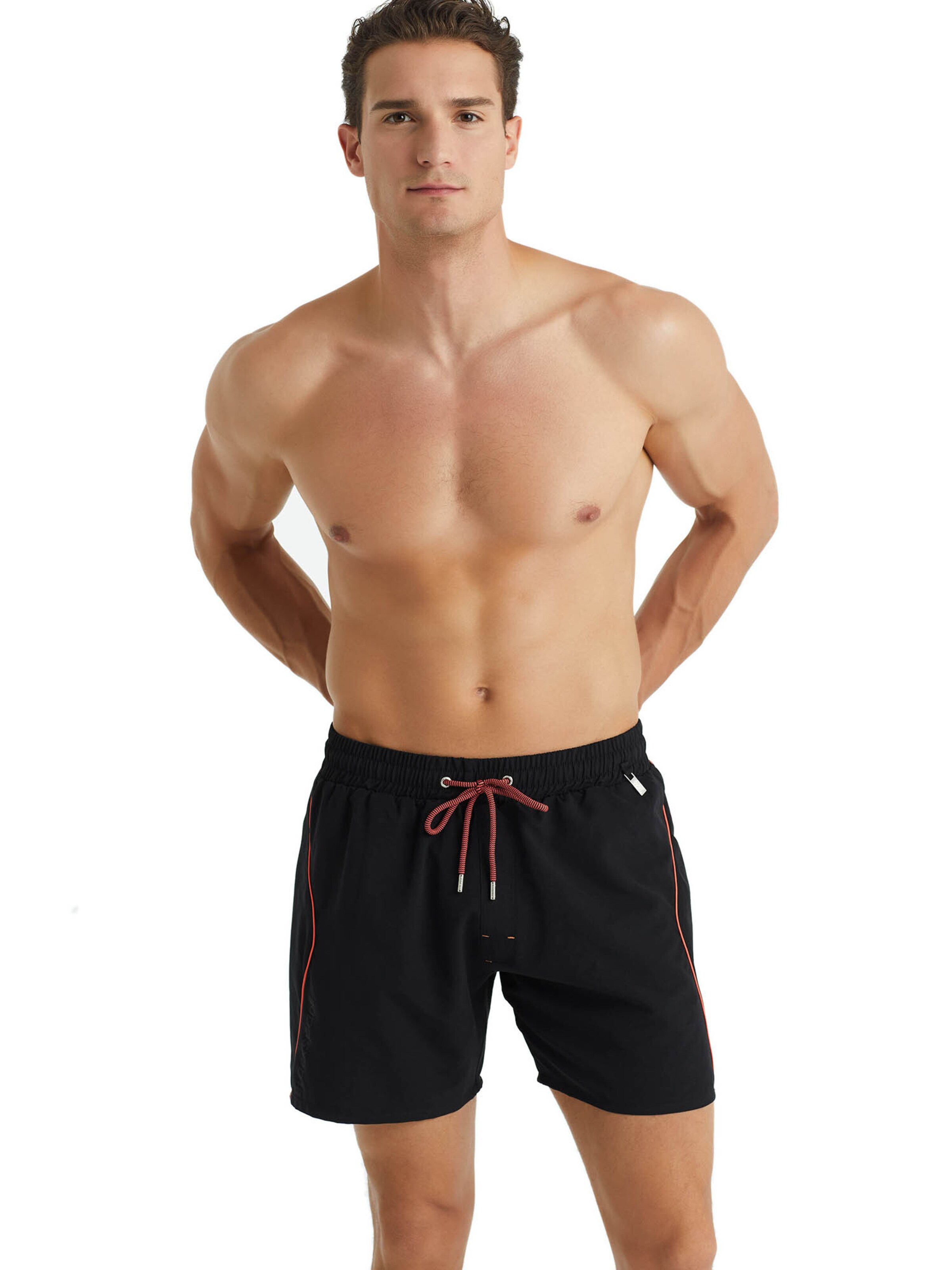 Blackspade Swimming shorts ' Medium mit kurzem Bein ' in Black: front