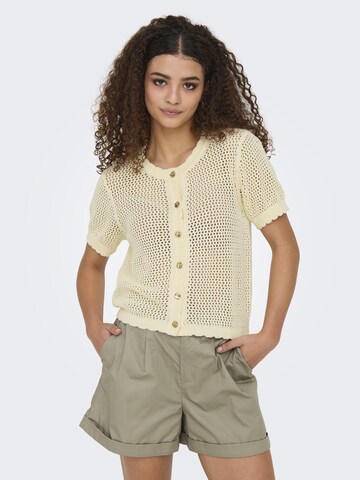 ONLY Gebreid vest 'ONLPaula' in Beige