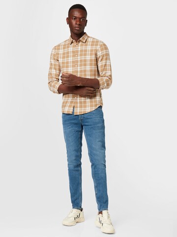 TOM TAILOR DENIM Regular fit Overhemd in Beige