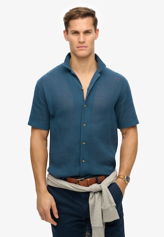 Superdry Comfort fit Button Up Shirt in Blue: front