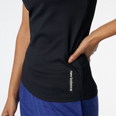 new balance Functioneel shirt 'Perfect Rib Tee' in de kleur Zwart, Productweergave