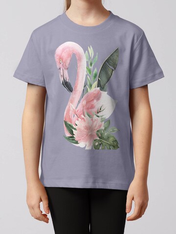 watabout.kids Shirt 'Flamingo Mit Blumen' in Lila