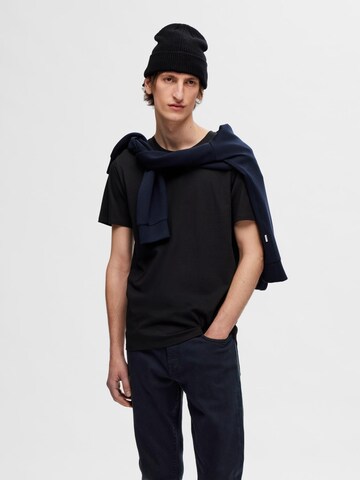 Maglietta 'Roland' di SELECTED HOMME in nero: frontale