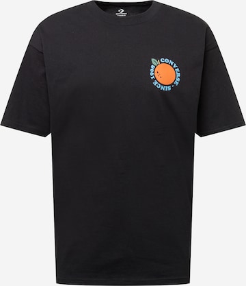 CONVERSE T-Shirt 'ORANGE JUICE' in Schwarz: predná strana