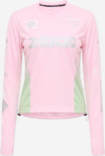 NIKE Toiminnallinen paita 'SWIFT' koossa XS värissä hopeanharmaa / vaaleanvihreä / roosa, Tuotenäkymä