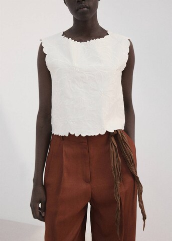 MANGO Top in White: front