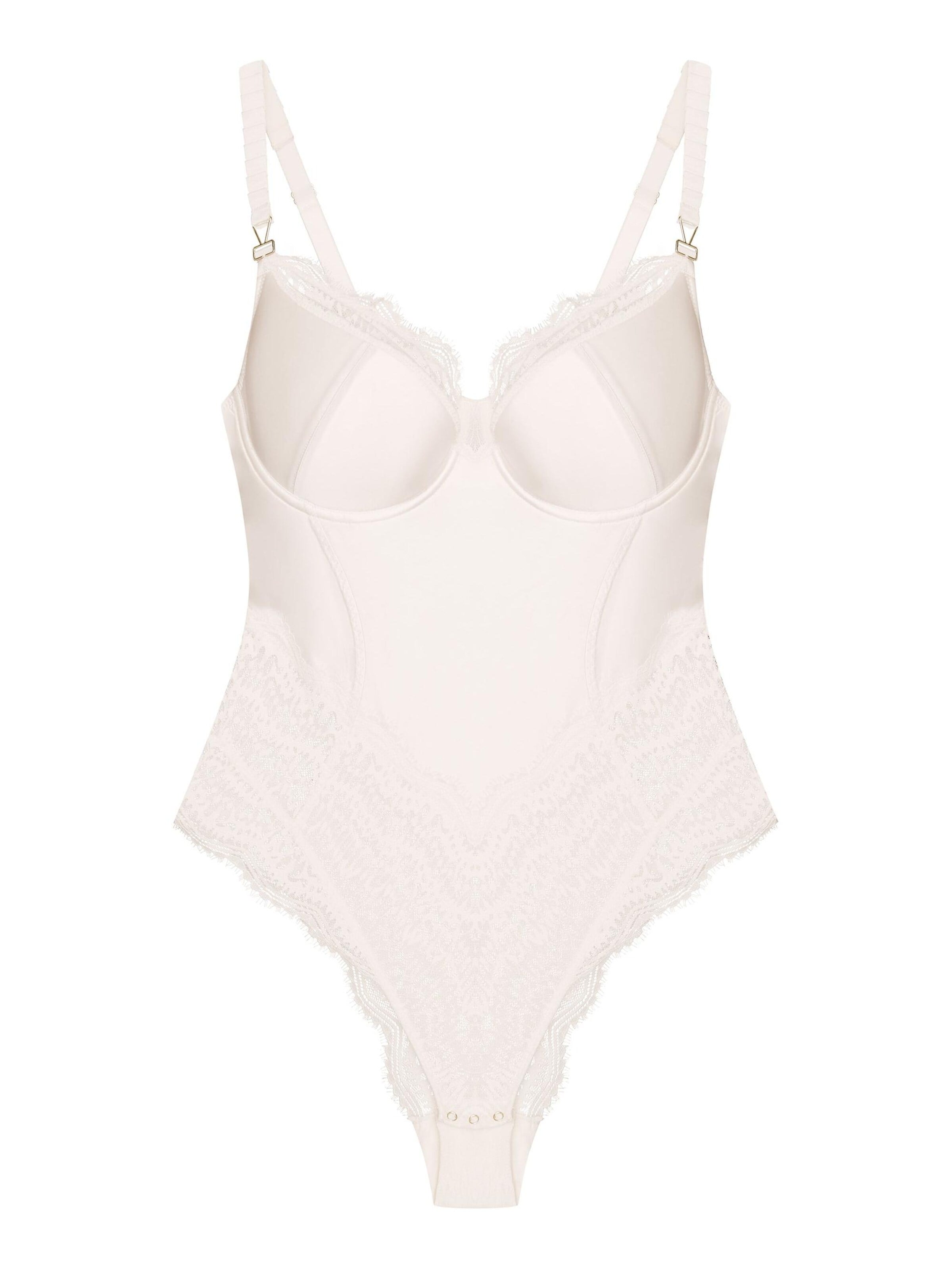 ESOTIQ - Body 'Body Brillant, Satin, Spitze, mit Bügel' en beige
