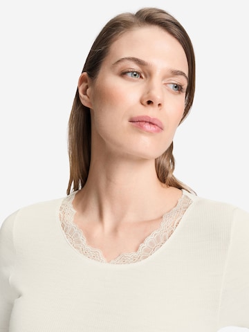 Hanro Shirt ' Woolen Lace ' in Wit