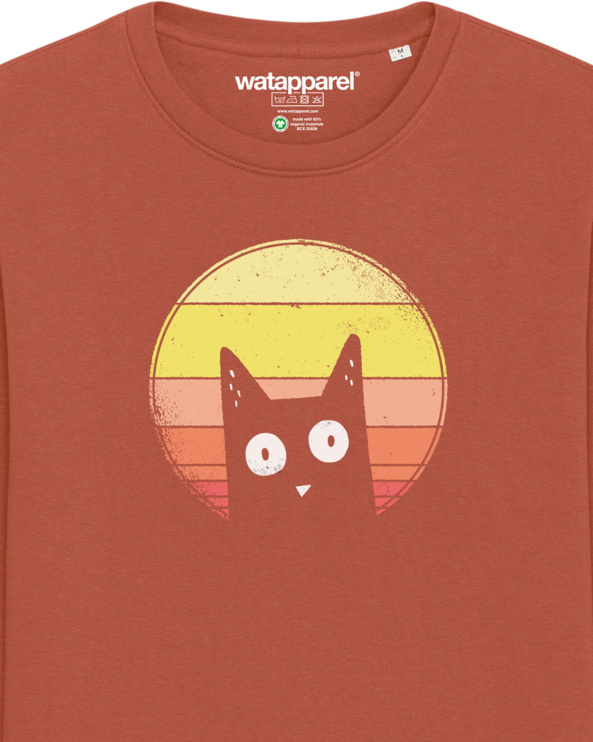 Watapparel Sweatshirt ' Sunset Cat ' in Braun