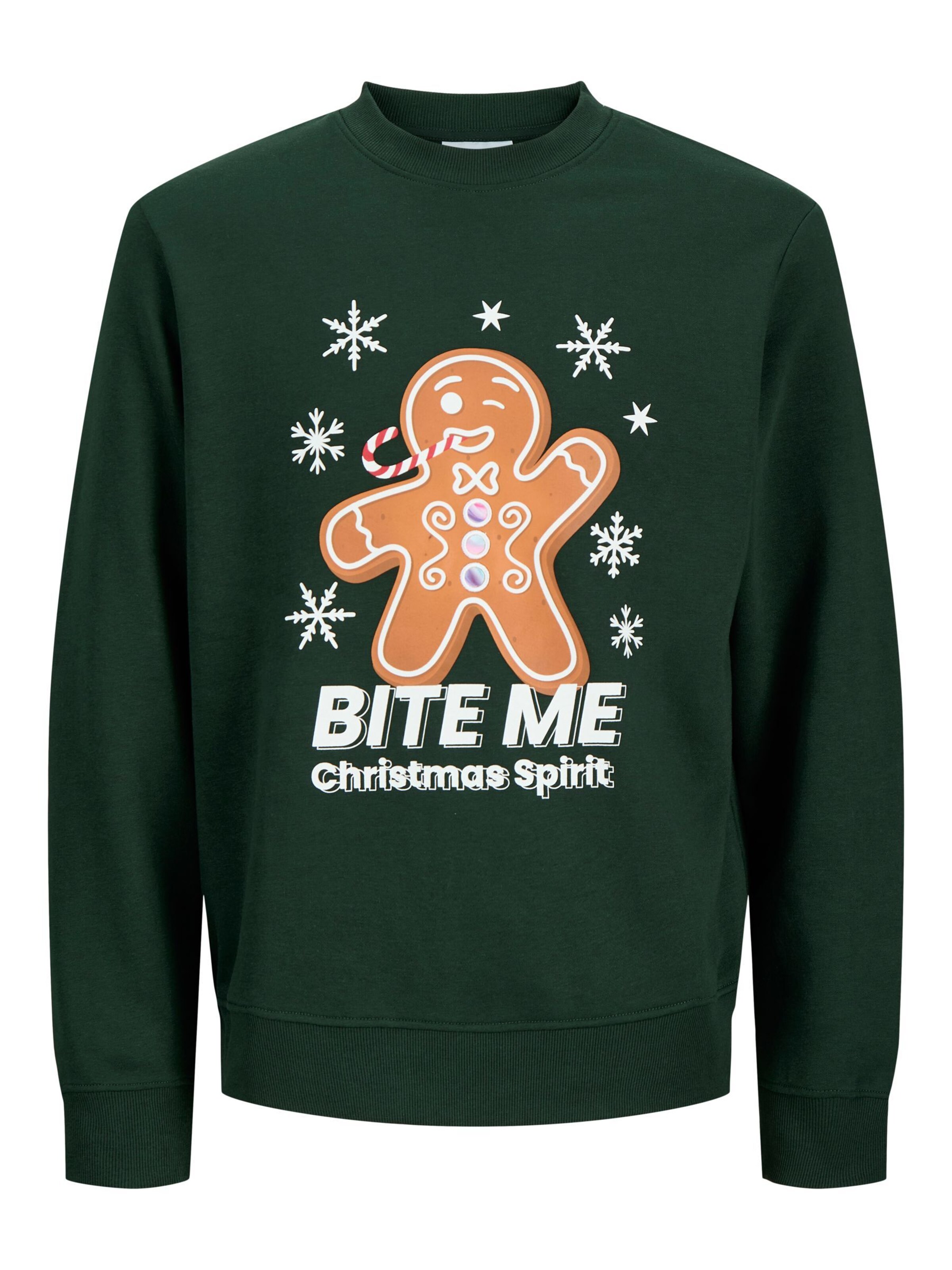 JACK & JONES Sweatshirt 'JJXmas Fun' i grøn: forside
