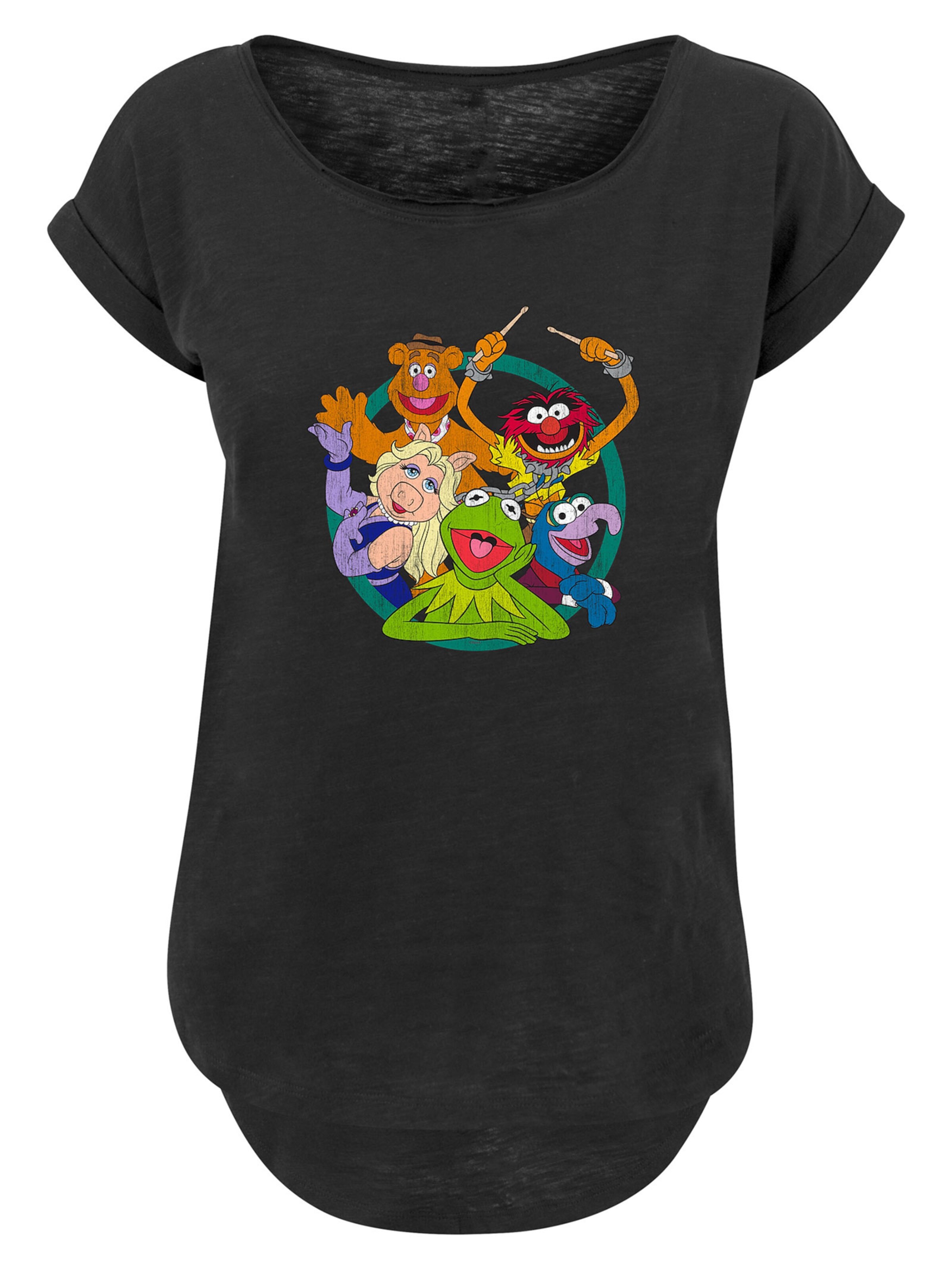 F4NT4STIC Shirt 'Disney Muppets Group Circle' in Black: front