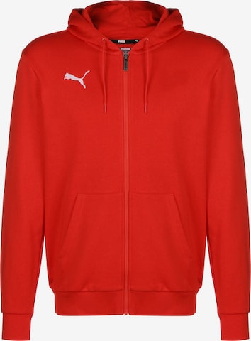 PUMA Athletic Zip-Up Hoodie 'TeamGoal 23' in Red: front