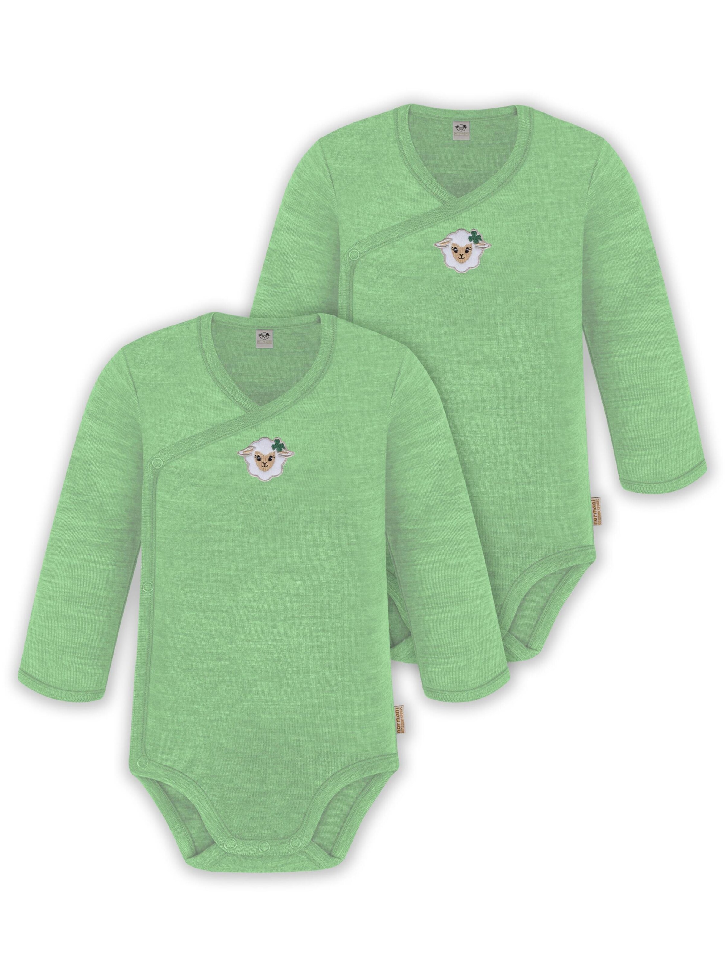 normani Strampler/Body 'Kaitaia' in Grün: Vorderseite