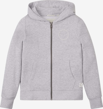 TOM TAILOR Zip-Up Hoodie in Grey: front