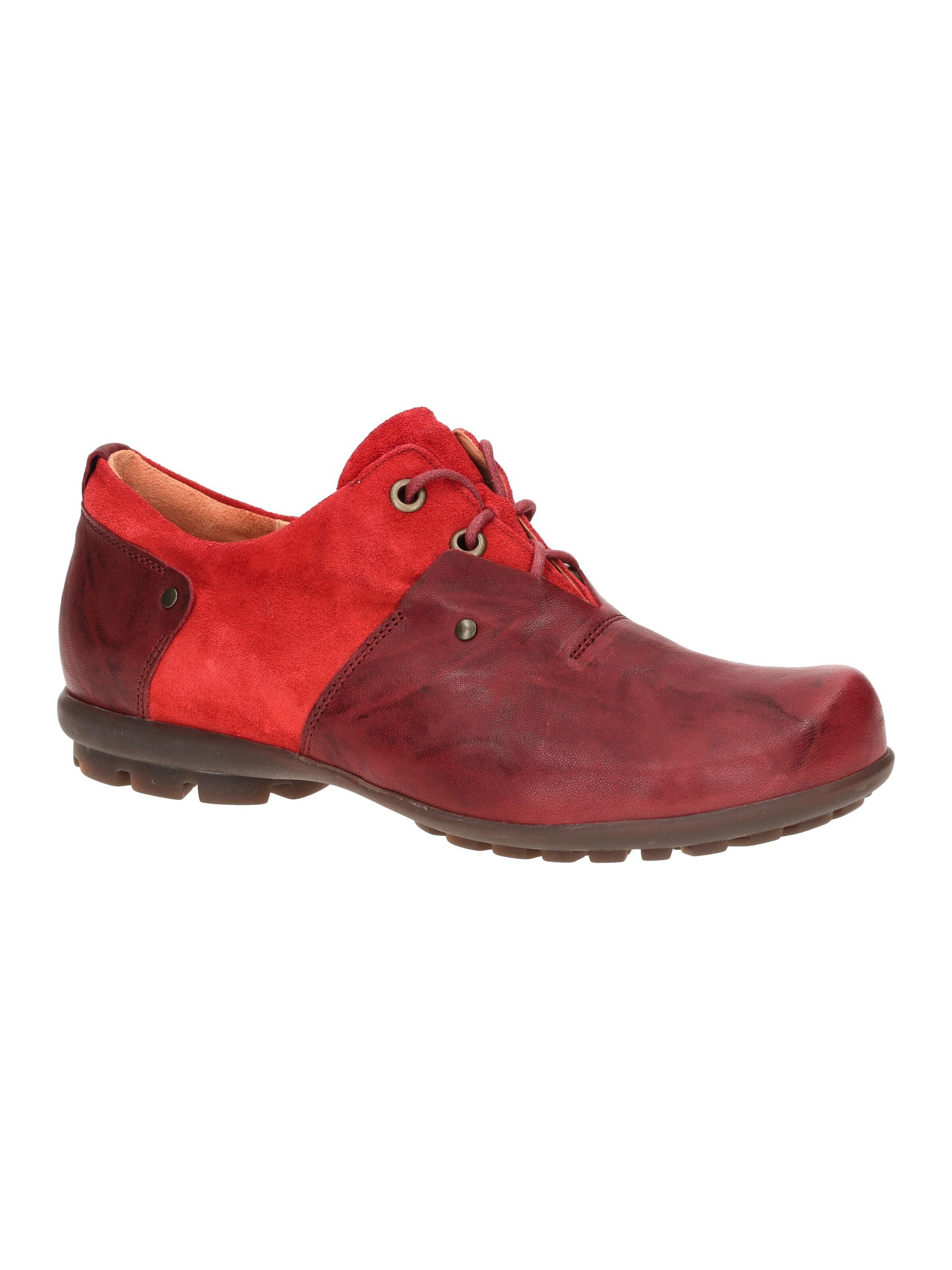 THINK! Lace-Up Shoes 'Think Kong Schuhe rot rosso Leder-Mix 142' in Red: front