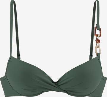 LASCANA T-shirt Bikini top 'Yves' in Green: front