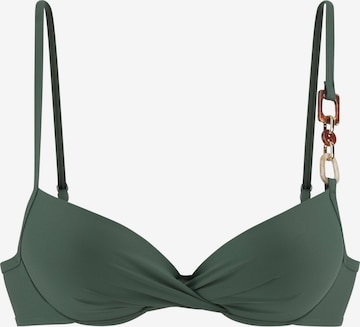 LASCANA T-shirt Bikinitop 'Yves' in Groen: voorkant