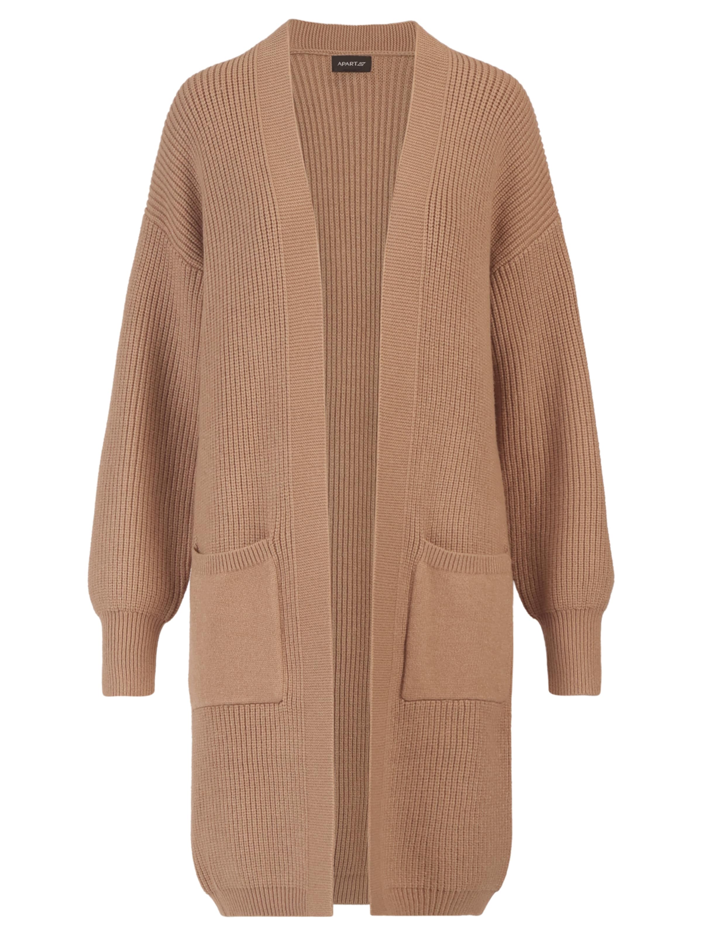 APART Knit Cardigan in Beige: front