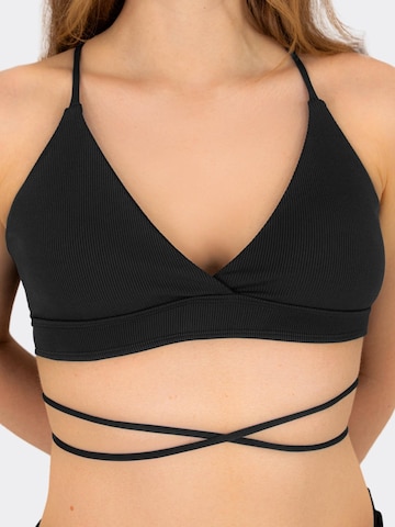 MYLILY Bralette Bikini Top 'Bikini Oberteil Crinkle mit gekreuzter Schnürung' in Black