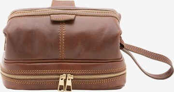 Pochette 'Pochette Unisex Vera Pelle con Zip - Made in Italy' di Chiara Ferretti in marrone: frontale