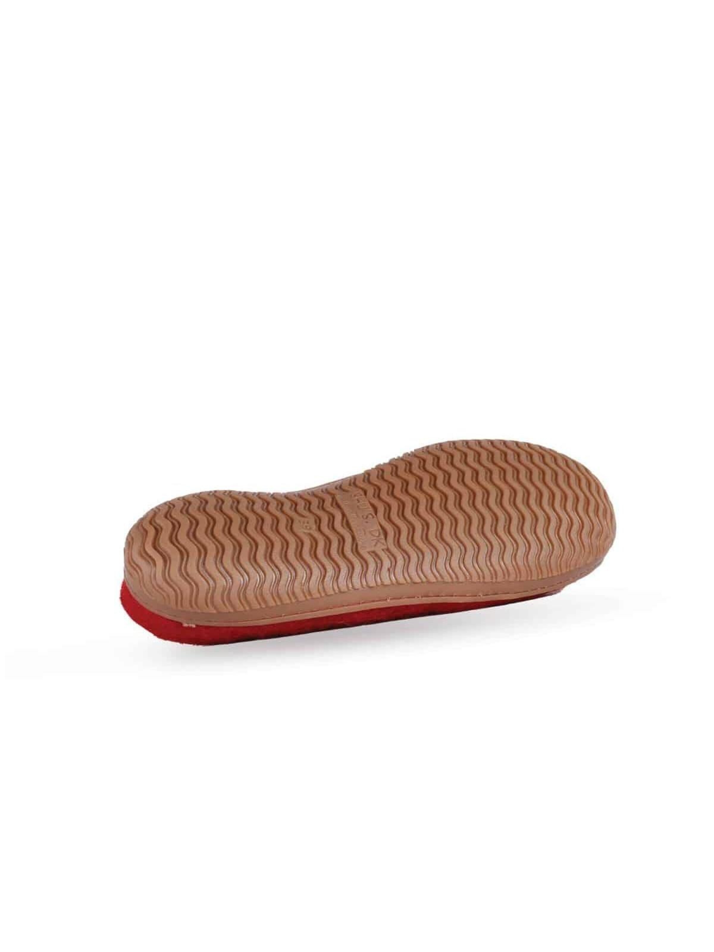 SHUS walk with nature Muiltjes 'Sutsko af 100% ren uld - Model Rød m/Gummisål - Dansk Design fra SHUS' in Rood