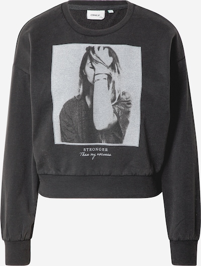ONLY Sweatshirt 'LUCINDA' in grau / dunkelgrau / schwarz, Produktansicht